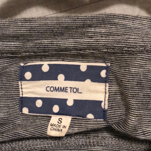 grey long sleeve loose fit piko type sweater - Picture 2 of 2